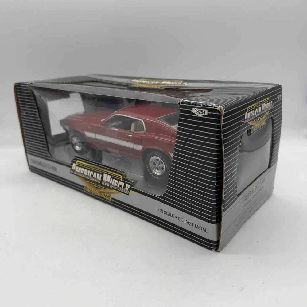 ERTL 39254 AMERICAN MUSCLE 1969 SHELBY GT-500 1:18 Red Die-Cast Metal Car BUMPER